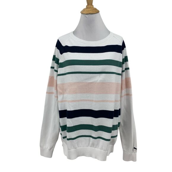 Puma Sweater Womens XL Extra Large Multi Striped Crew Neck Pullover Long Sleeve - Picture 1 of 10